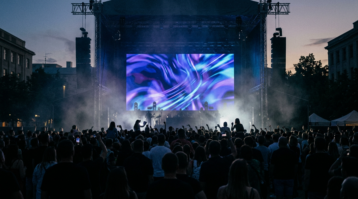 Visuals on public event screens